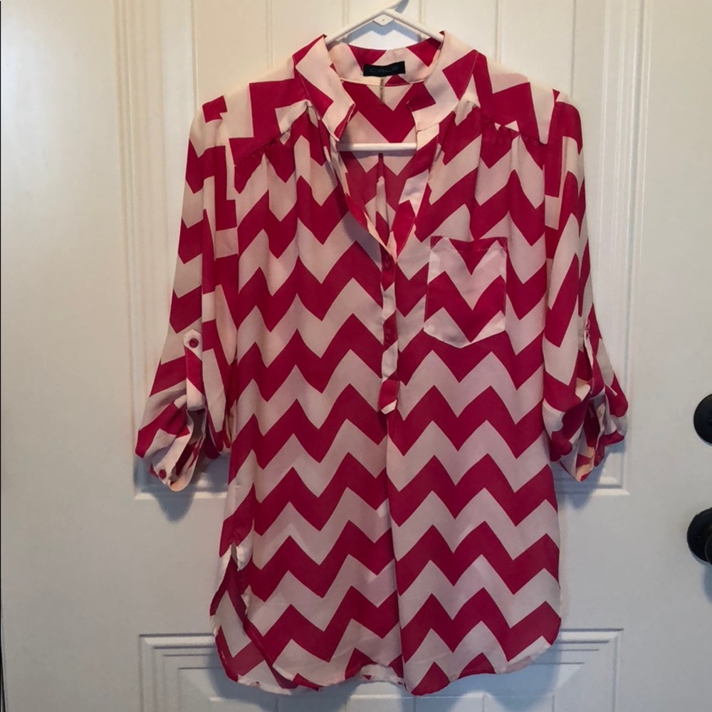 White and pink blouse